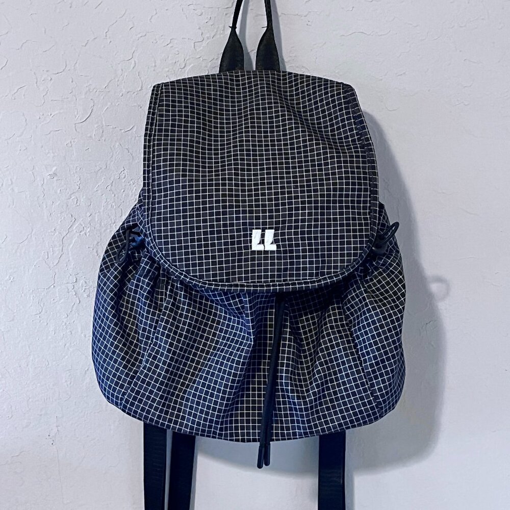 Navy Criss Cross Mini Backpack Purse Bag